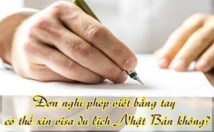 Don nghi phep viet bang tay co the xin visa du lich Nhat Ban khong 2